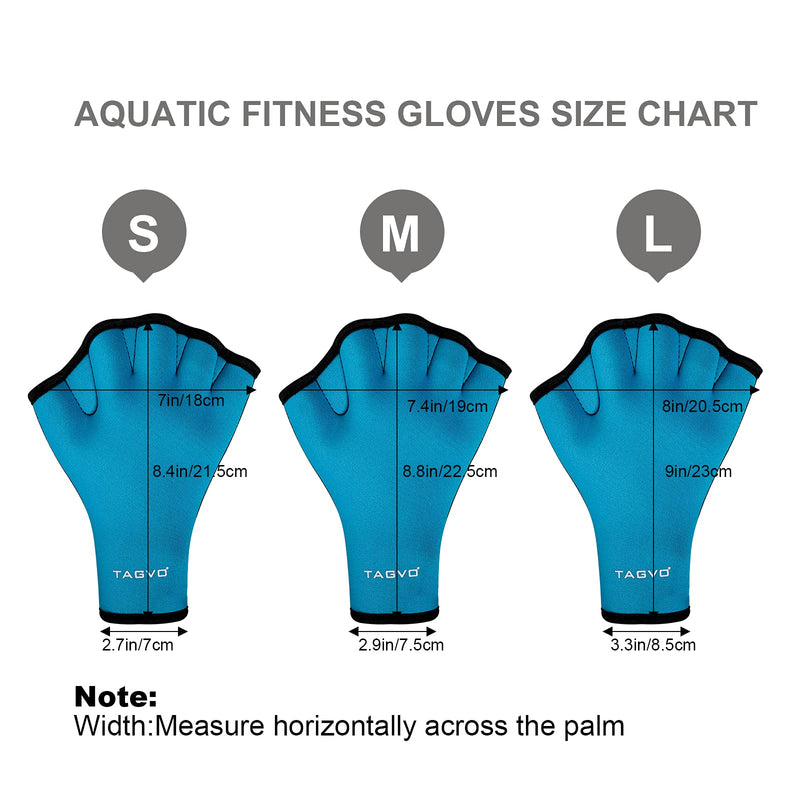 TAGVO Aquatic Gloves for Helping Upper Body Resistance 2 Pairs, Webbed Swim Gloves Well Stitching, No Fading, Sizes for Men Women Adult Children Aquatic Fitness Water Resistance Training Medium sky blue - BeesActive Australia