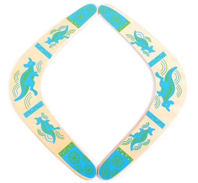 HOMEE Handmade Boomerang Kangaroo Australian Style Maneuver Dart Darts Outdoor Sports Wooden Throwing Equipment（Suit for Kids Over 6 and Adults） The Best Flying Toy Color Blue - BeesActive Australia