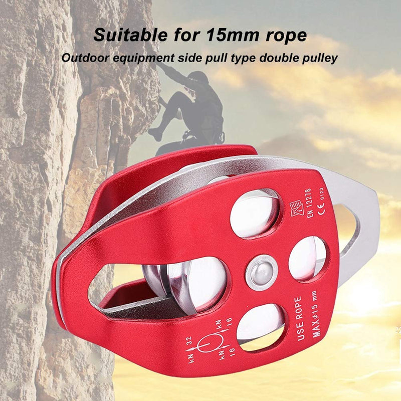 Climbing Pulley Aluminium Metal Alloy 32 KN Large Rescue Pulley Heavy Duty Single Swivel Rope Pulley for Block Climbing Safety Equipment - BeesActive Australia