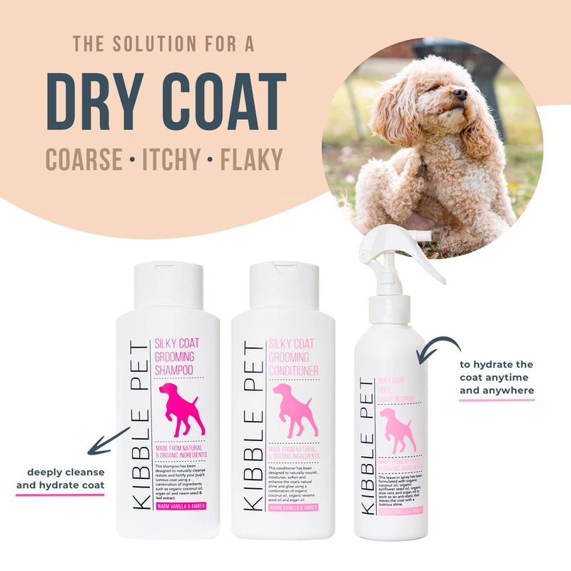 Dog Leave in Conditioner Spray, Professional Grooming, Dry Itchy Skin Moisturizer, Coat Deodorizer, Long Lasting Warm Vanilla Amber Scent, Hypoallergenic, 100% Organic, Made in The USA, 7.1 oz - BeesActive Australia