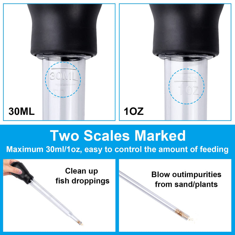 Dannisly Manual Fish Tank Water Changer Aquarium Dropper, 30ml Aquarium Gravel Cleaning Straw, Black Fish Tank Cleaning Waste Remover, Multifunction Aquarium Dropper Pipette Feeder with Extension Tube - BeesActive Australia