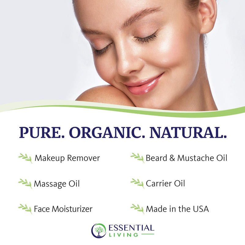 Essential Living: Organic Jojoba Oil - Pure Carrier Oil for All-Natural Skin Care, Moisturizer, Makeup Remover, Oil Cleansing and More - 4 oz. - Cold Pressed - No Hexane - Made in the USA - BeesActive Australia