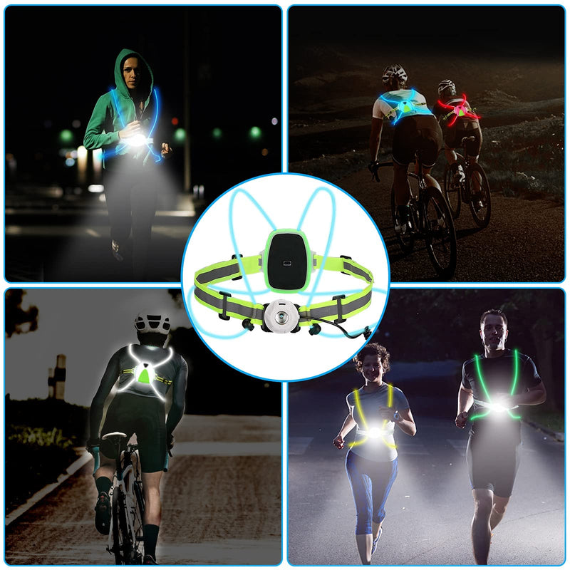 Ni-SHEN LED Reflective Running Vest with Front Light,Running Lights for Runners,Safety Vest for Men/Women Running,Cycling or Walking, High Visibility Warning LED Lights with Adjustable Elastic Belt - BeesActive Australia