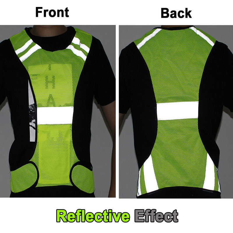 Reflective Night Running Vest with Adjustable Strap & Breathable Holes, Ultrathin Lightweight Safety Vest with 360° High Visibility for Running, Jogging, Cycling, Hiking, Walking, Yellow - BeesActive Australia