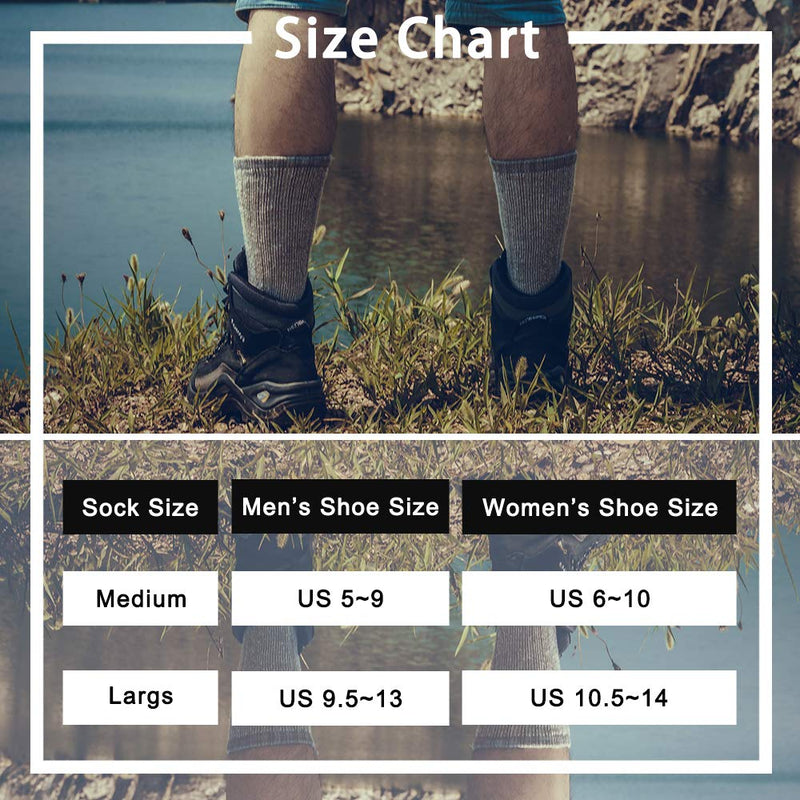 Time May Tell Mens Merino Wool Hiking Cushion Socks Pack (2/4 Pair ,6-13 Size) 2light Grey,2brown(4 Pairs) 5-9 - BeesActive Australia