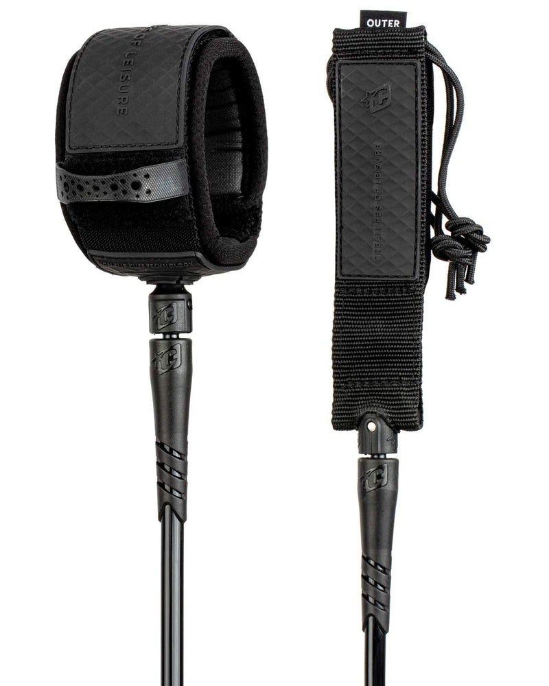Creatures of Leisure Reliance Outer Reef XL Wave Leash Black Black 8'0" - BeesActive Australia