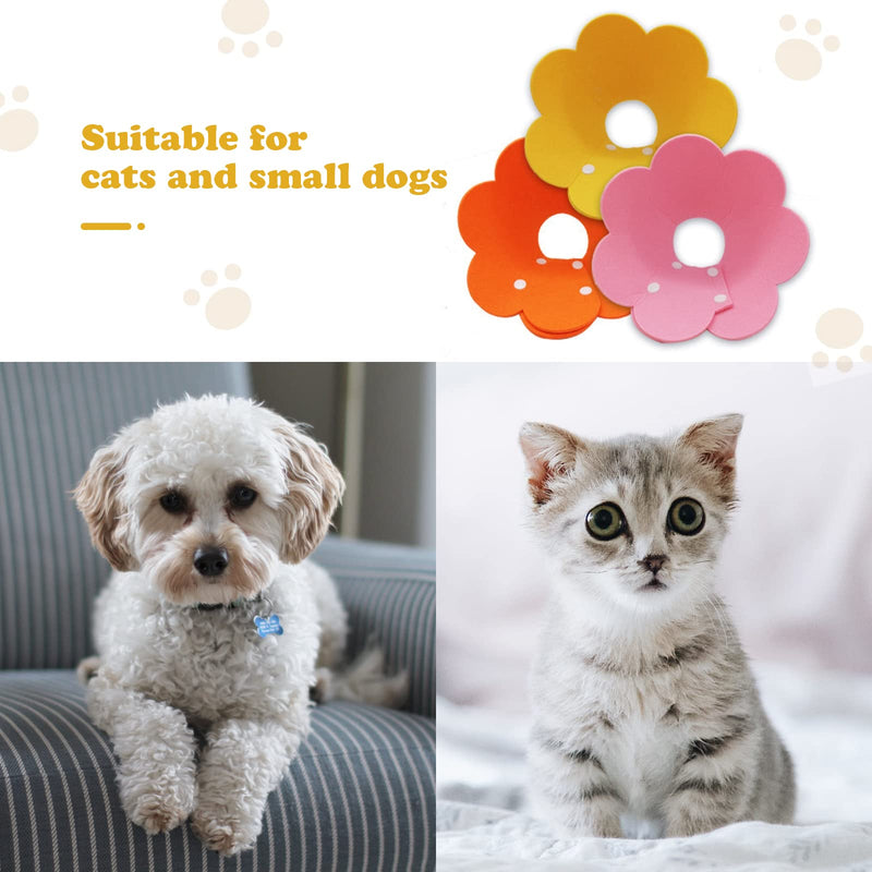 3Pcs Cat Recovery Collar Cat Protection Collar Cones for Cats Sunflower Neck Cat Cone Anti-Licking Recovery Collar to Prevent from Biting Scratching(Pink, Orange, Yellow) M - BeesActive Australia