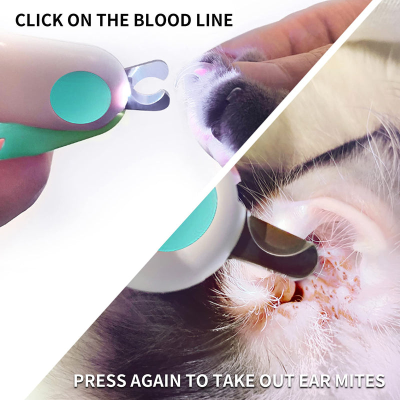 Pet Dog Cat Nail Clippers, Dog Nail Trimmers for Small Animals with LED Lights, Professional Beauty Care Tools, Avoid Excessive Cutting, Suitable for Tiny Dog Cat Rabbit Bird Puppy Kitten Blue - BeesActive Australia