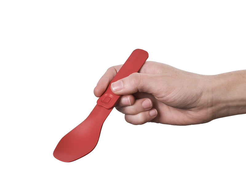 humangear GoBites Click Portable Silverware Utensils Camping Gear Accessories Kitchen Equipment for Cooking or Lunchbox, 1-Pack Red - BeesActive Australia