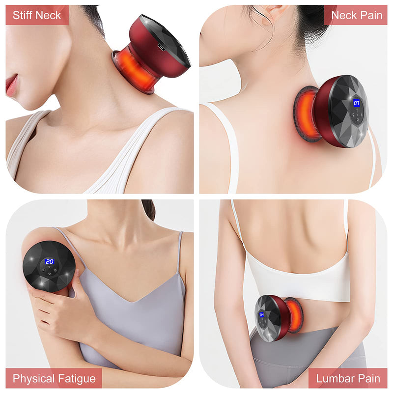 Electric Cupping Set Vacuum Cupping Massager, Topretty Smart Electric Cupping Therapy Set with Red Light Rechargeable Gua Sha Cupping Set Scraping Massage Tool with LCD Screen (12 Gear Adjustable) - BeesActive Australia