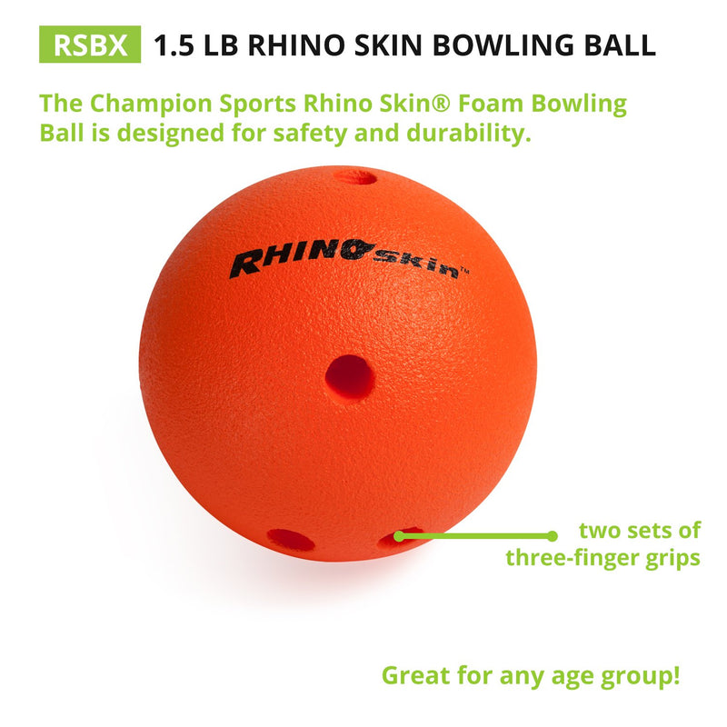 [AUSTRALIA] - Champion Sports Foam Bowling Ball: Rhino Skin Soft Ball for Training & Kids Games 