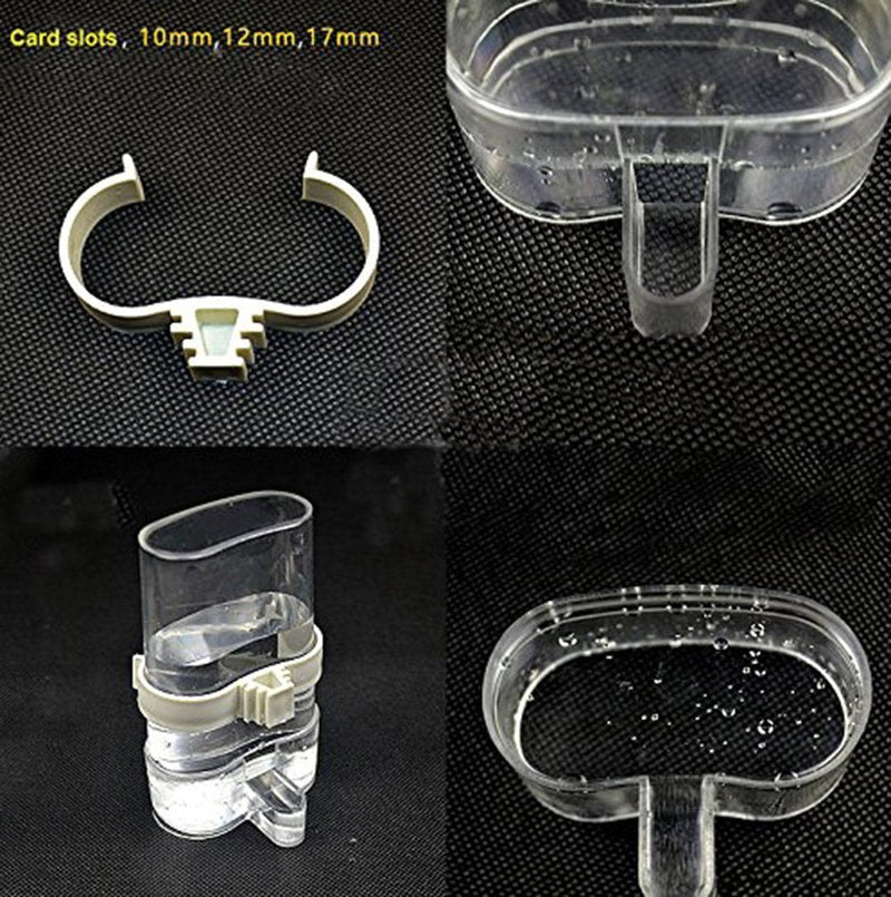 Hypeety Bird Feed Water Dispenser 2 PC Pet Feeder and Water Cup 200ml / 7.05 oz Clear Bird Cage Feeder for Finch Parakeet Small Bird (Color Random & Pack of 2) - BeesActive Australia