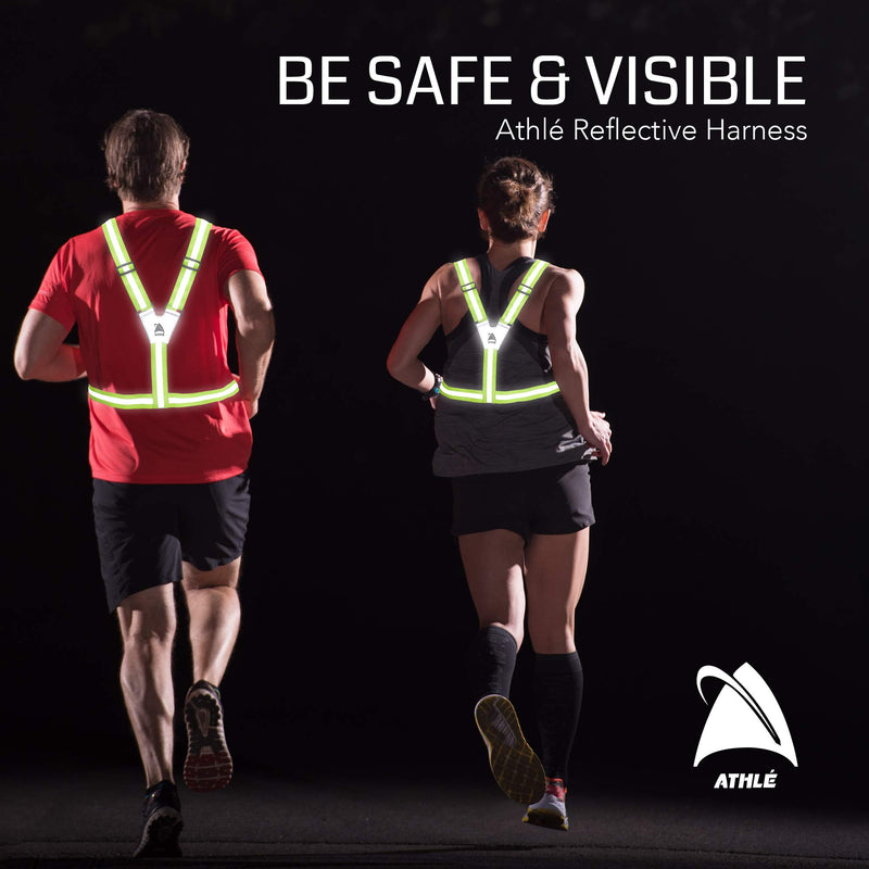 Athlé Reflective Vest with Phone and Storage Pouch, High Visibility, Adjustable Comfortable Stretch Waist Belt - for Safe Running, Jogging, Dog Walking, Biking and More - BeesActive Australia