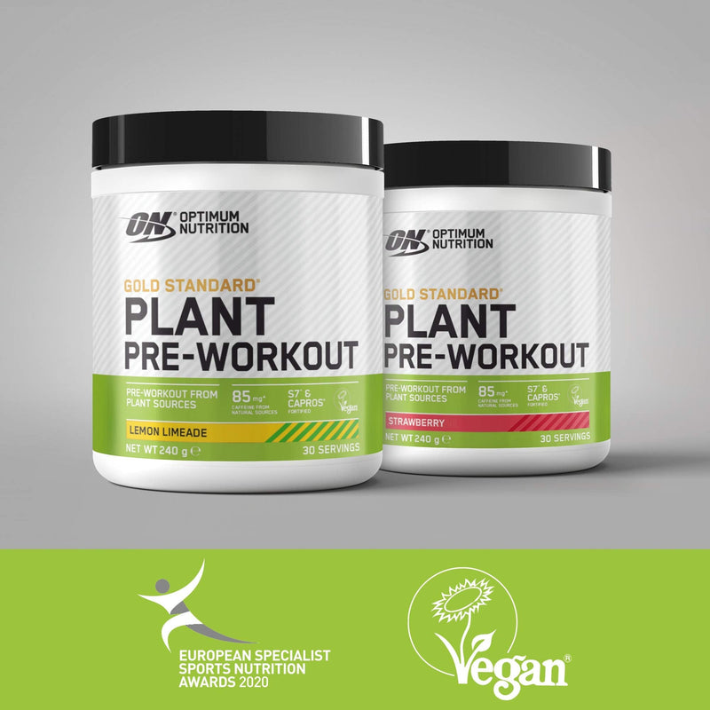 Optimum Nutrition Gold Standard Plant Pre-workout, Plant BasedPowder with Caffeine, Vegan Food Supplement For Men and Women, Lemon Limeade Flavour, 30 Servings, 240 g - BeesActive Australia