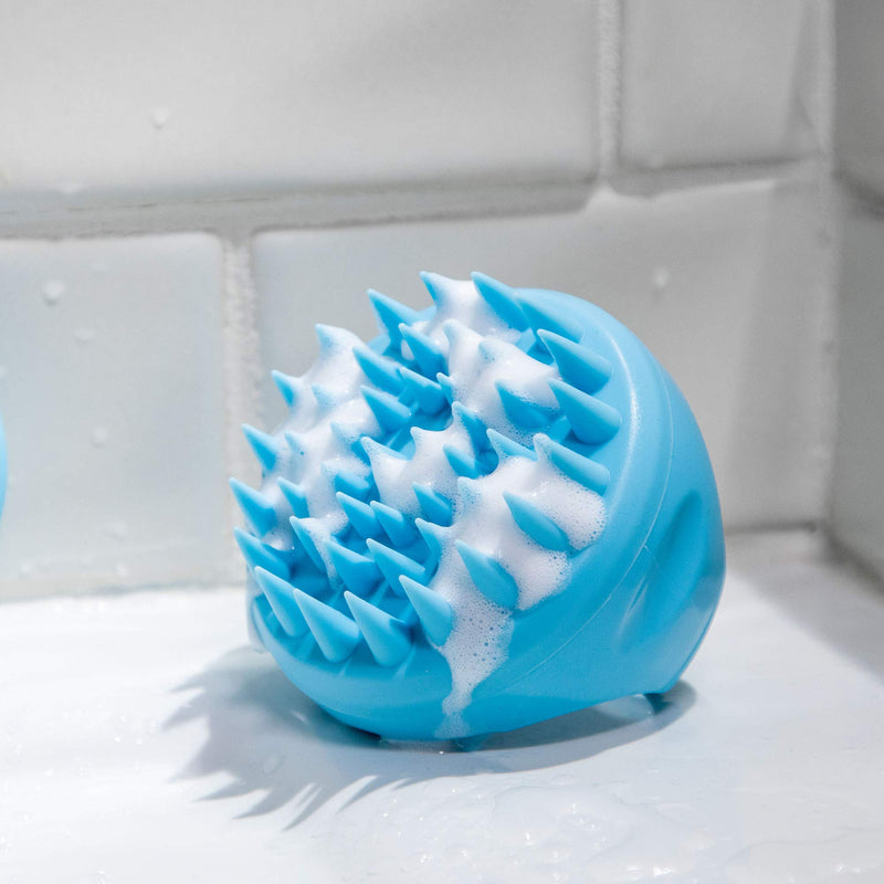 Flathead Premium Scalp Massager and Scrubber with Soft Silicone Bristles - Exfoliator for Dandruff Removal and Encourages Hair Growth, Use on Wet or Dry Hair, Includes 2 Massage Removal Heads Pack Of 1 - BeesActive Australia