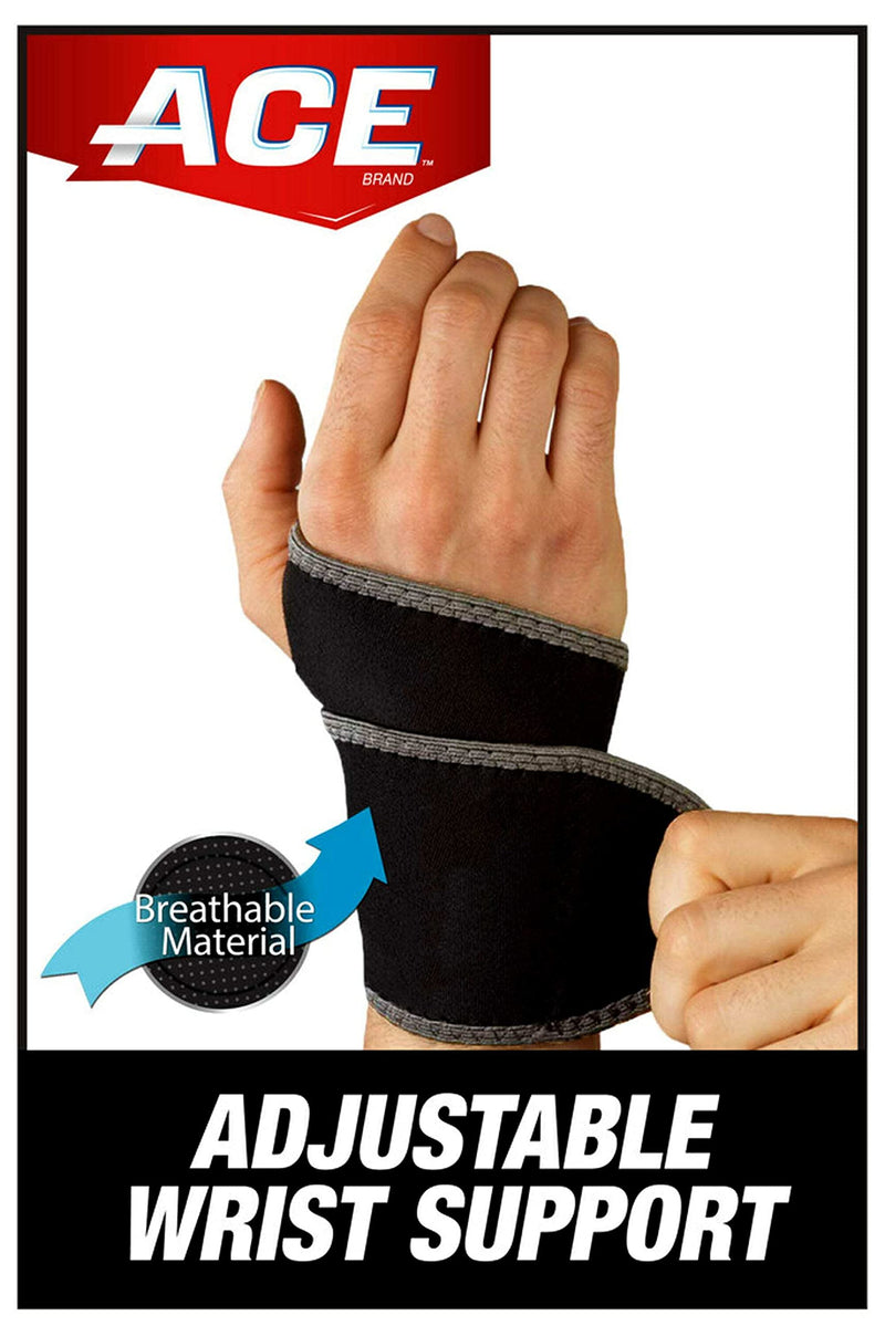 ACE Adjustable Wrist Support, Provides support to Sore, Weak and Injured Wrists, Wrap-around Design for Custom Comfort Neoprene Wrist Support - BeesActive Australia