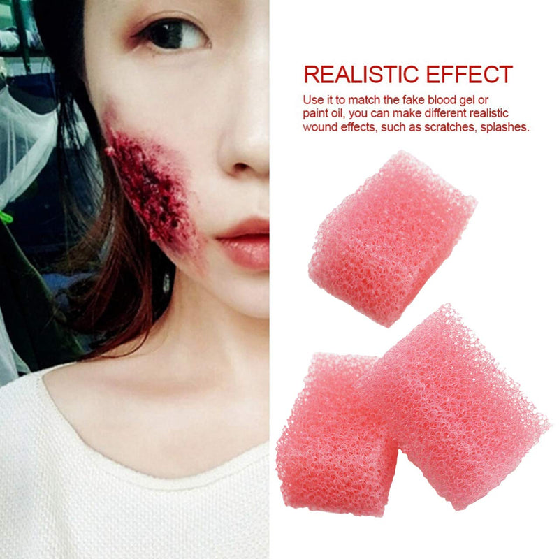 MEICOLY 30g Halloween Coagulated Blood Gel with Stipple Sponge Party Artificial Fake Blood Film Makeup Cosplay - BeesActive Australia