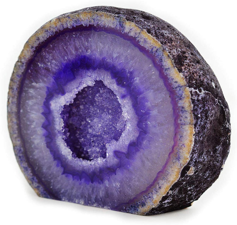 Serafino Genuine Brazilian Agate Geode Healing Crystal Mineral Blue Green Purple Pink Agate Crystals Cristal Stone Gift (Purple) - BeesActive Australia