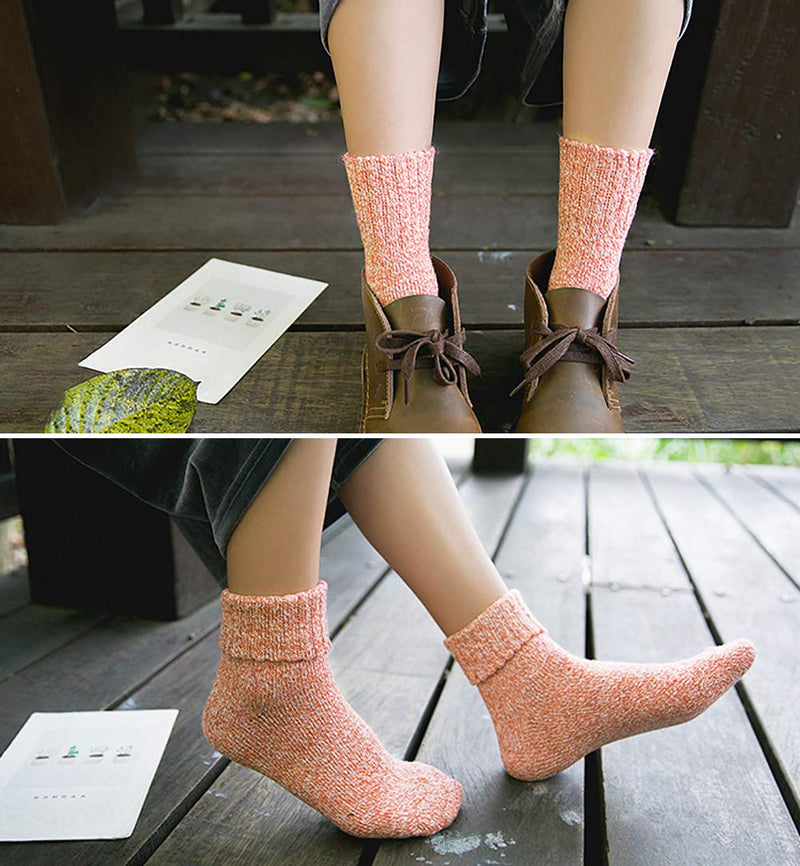 Womens Wool Socks, 5 Pairs Vintage Thick Knit Winter Warm Socks for Women Men Gifts Blue Green - BeesActive Australia
