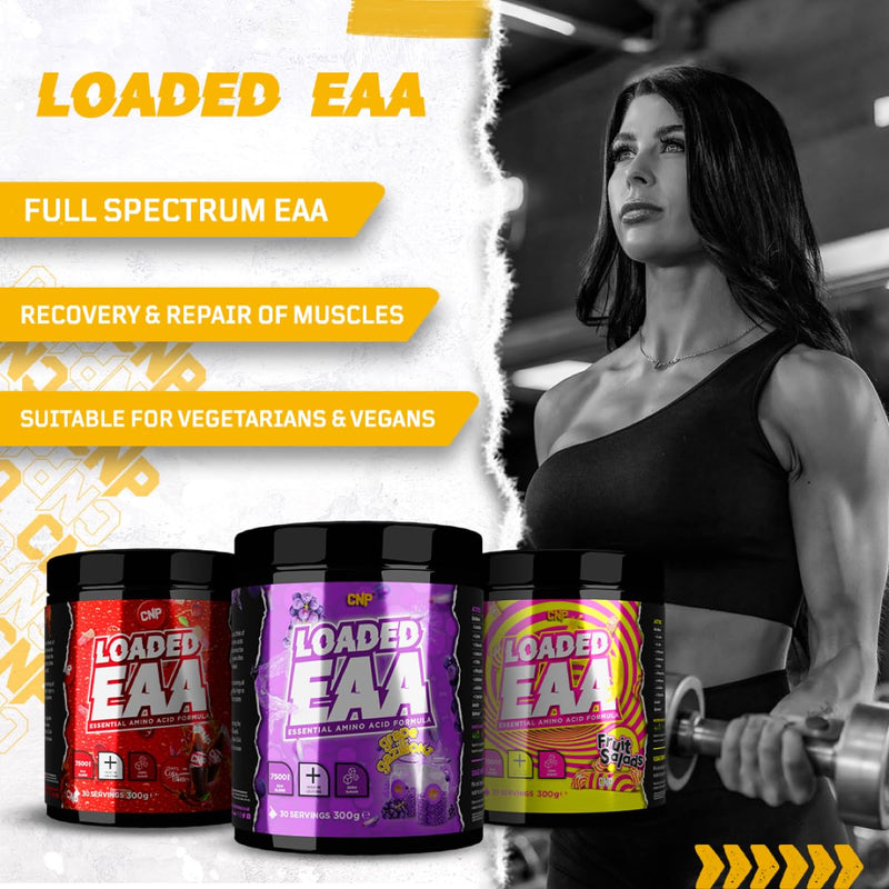 CNP Professional Loaded EAAs, Essential Amino Acids, BCAAs, Muscle Repair & Recovery Powder, 300g / 100g and 30/10 Servings, 9 Delicious Flavours (Strawberry Laces, 300g) Strawberry Laces 300 g (Pack of 1) - BeesActive Australia