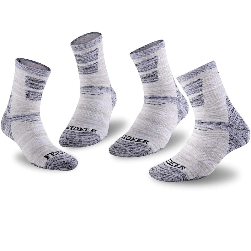 Men's Hiking Walking Socks, FEIDEER Multi-pack Wicking Cushioned Outdoor Recreation Crew Socks Dark Black/Gray/Dark Gray 10-13 - BeesActive Australia