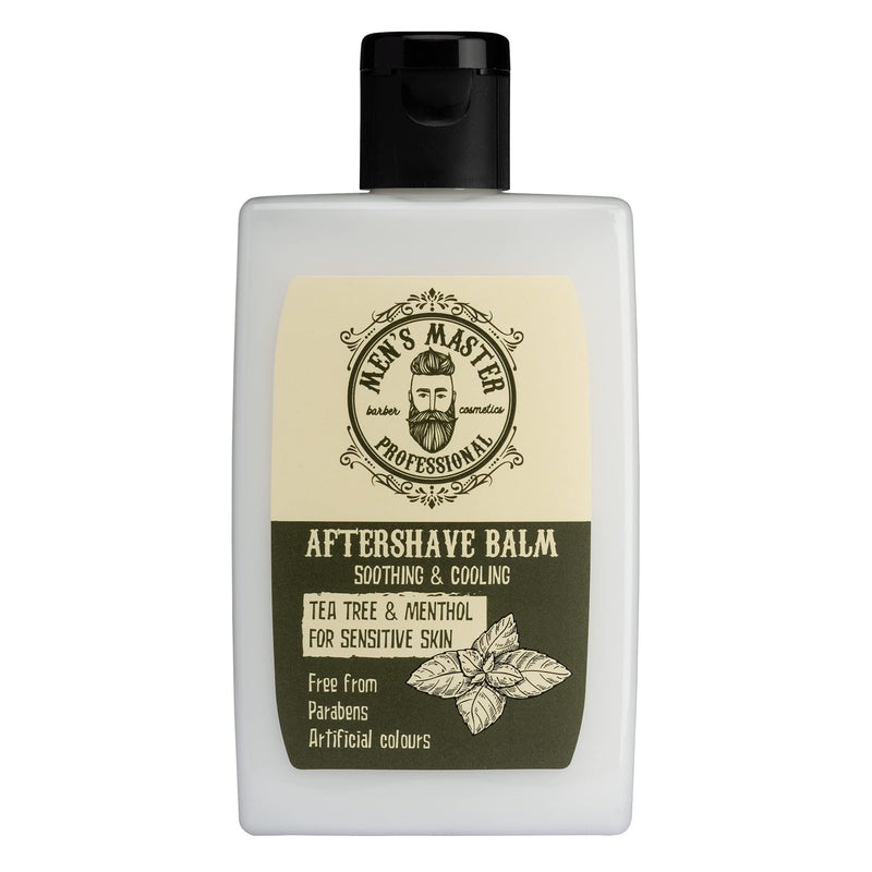 Soothing Aftershave Balm for Sensitive Skin"Tea tree and Menthol" Cosmetics for Men, Parabens FREE, 120 ml of Men's Master - BeesActive Australia