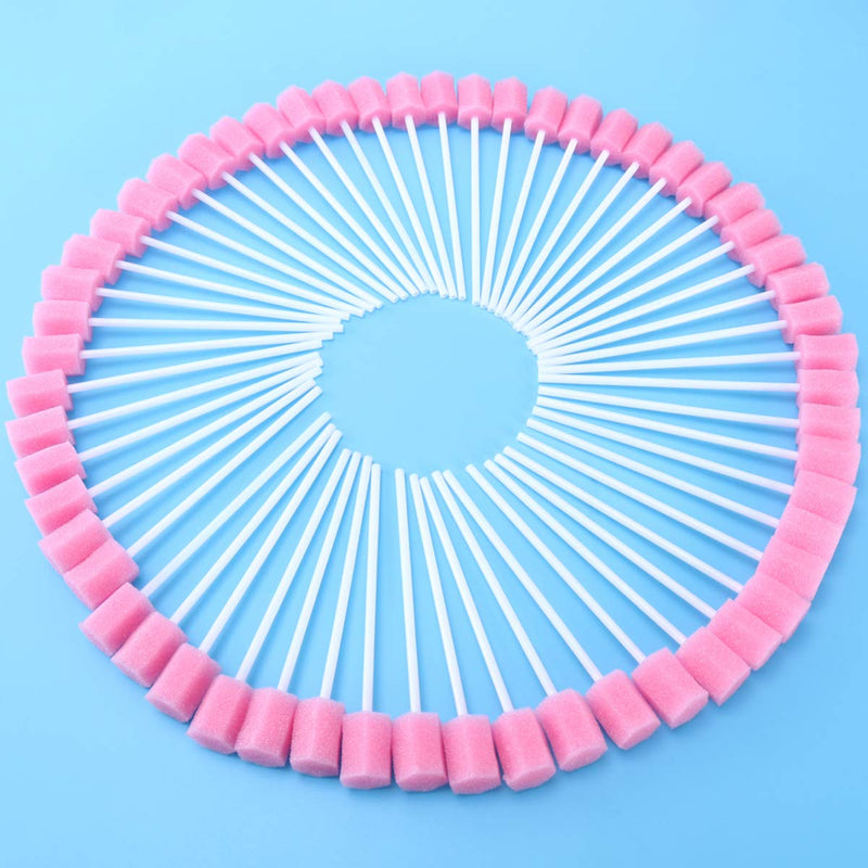 Rosenice Dental Swabs Pack of 100 Disposable Oral Care Sponge Swabs Mouth Cleaning Swab (Pink) - BeesActive Australia