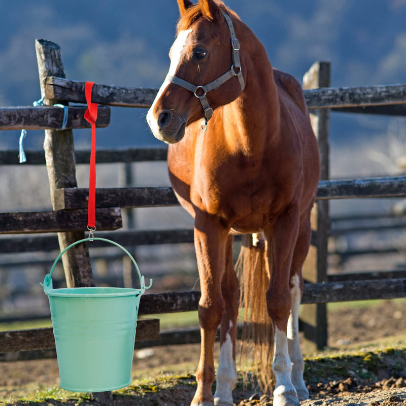 5 Pack Bucket Strap, Adjustable Water Bucket Strap Horse Supplies for Hay Nets, Bucket Hangers for Horses, Red Nylon Water Buckets Strap, Horse Stall, Outdoor Feeders, 22 Inch - BeesActive Australia