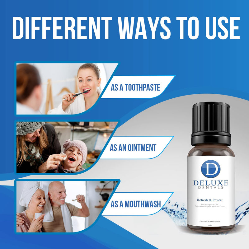 Deluxe Dentals Fast Acting Pure Botanical Oils Remedy for Teeth and Gums, Gum Disease Treatment for Adults, Toothache Treatment Clove Oil for Toothache, 15 ml (Pack of 1) - BeesActive Australia