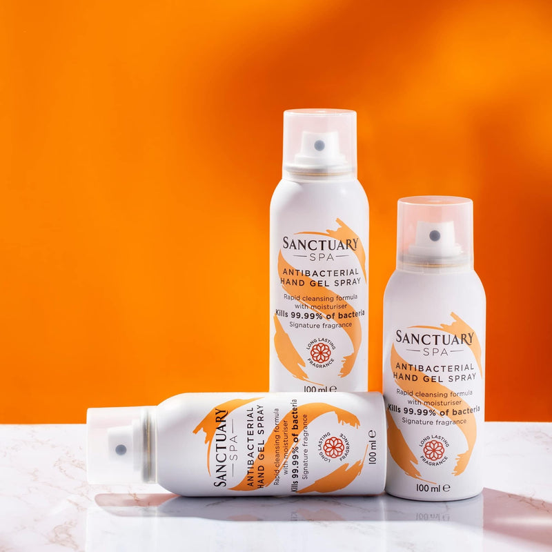 Sanctuary Spa Hand Sanitiser Gel Spray with Moisturiser, 70% Alcohol, Kills 99.9% Bacteria, Vegan and Cruelty Free, 100 ml - BeesActive Australia