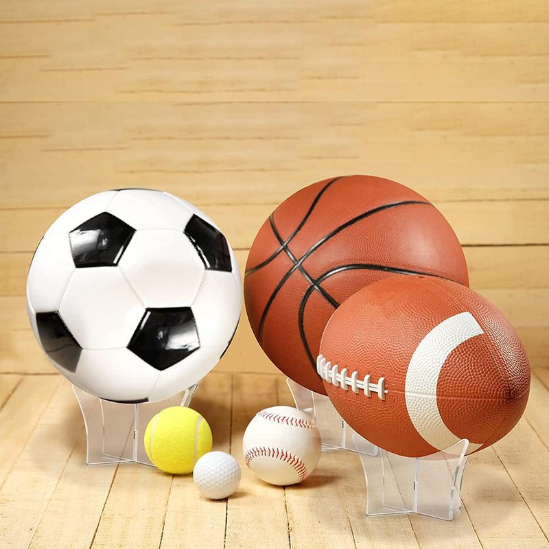 Football Display Stand,Acrylic Basketball Stand Rugby Ball Stand Clear Football Holder Sport Ball Display Case for Home School 12 * 12 * 6.4CM - BeesActive Australia