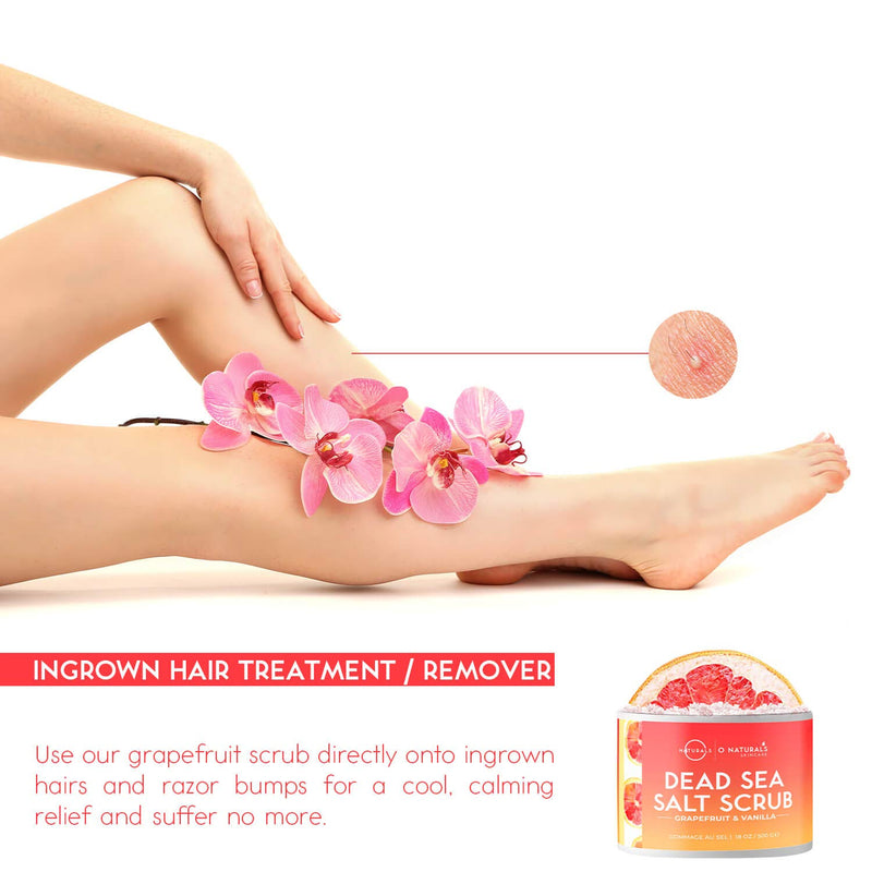 O Naturals Exfoliating Dead Sea Salt Grapefruit Essential Oil Face Body & Foot Scrub. w/ Vanilla &. Hydrating Exfoliate Dead Skin, Best Anti Cellulite Acne Ingrown Hairs Corns, Men & Women Scrub 18oz - BeesActive Australia