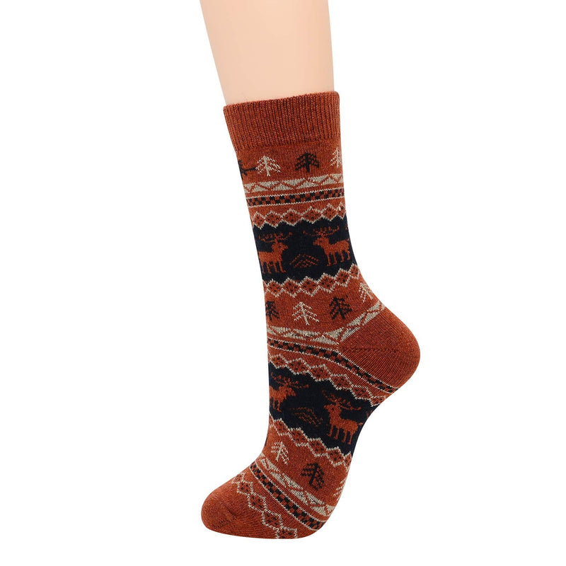 Zando Wool Socks for Men Fall Winter Socks, Christmas Socks, Men Dress Sock, Cozy Warm Socks, Athletic Hiking Thick Sock One Size A Deer - BeesActive Australia