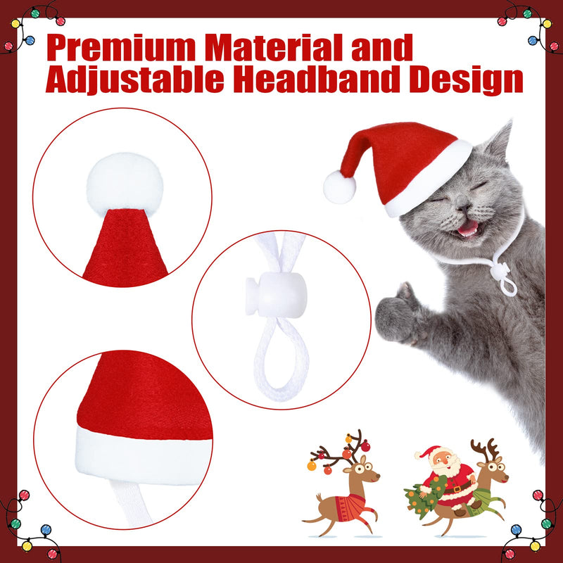 Xuniea Cat Christmas Hats 4 Pieces Plaid Dog Santa Hats Small Animal Hats Pet Christmas Hats Cat and Dog Pet Costumes 5.5 x 7.8 Inch, 3.5 x 4.3 Inch Red, Green Classic Pattern - BeesActive Australia