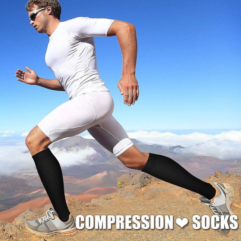 Compression Socks,(3 Pairs) Compression Sock Women and Men-Best for Running,Sports, Flight Travel 01-black Small-Medium - BeesActive Australia
