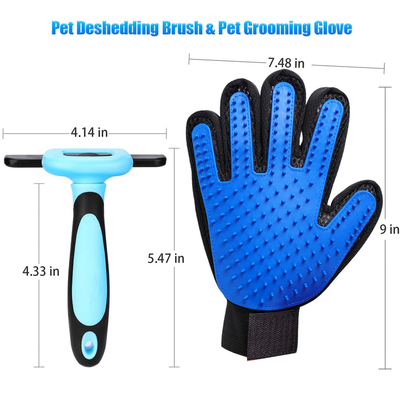 lanimal Deshedding Brush, Deshedding Tool for Dogs & Cats-Effectively Reduces Shedding by up to 95% for Long Medium and Short Pet Hair,With pet washing gloves. - BeesActive Australia