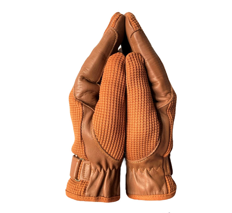 Ladies Horse Riding Women's Gloves Equestrian Real Leather & Cotton Premium Quality in TAN Large - BeesActive Australia
