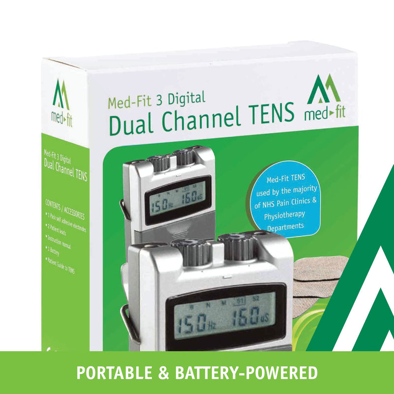 Med-Fit 3 Digital Dual Channel TENS Machine for Fast & Effective Pain Relief and Pain Management - Fully certified Tens CE2460 - BeesActive Australia