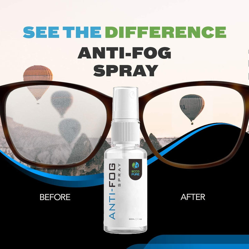Anti Fog Spray for Glasses - Glass Cleaner, Defogger for Eye Glasses, VR Headset, Snorkel Mask, Diving Mask, Ski Goggles, Mirror, Window, Windshield - BeesActive Australia