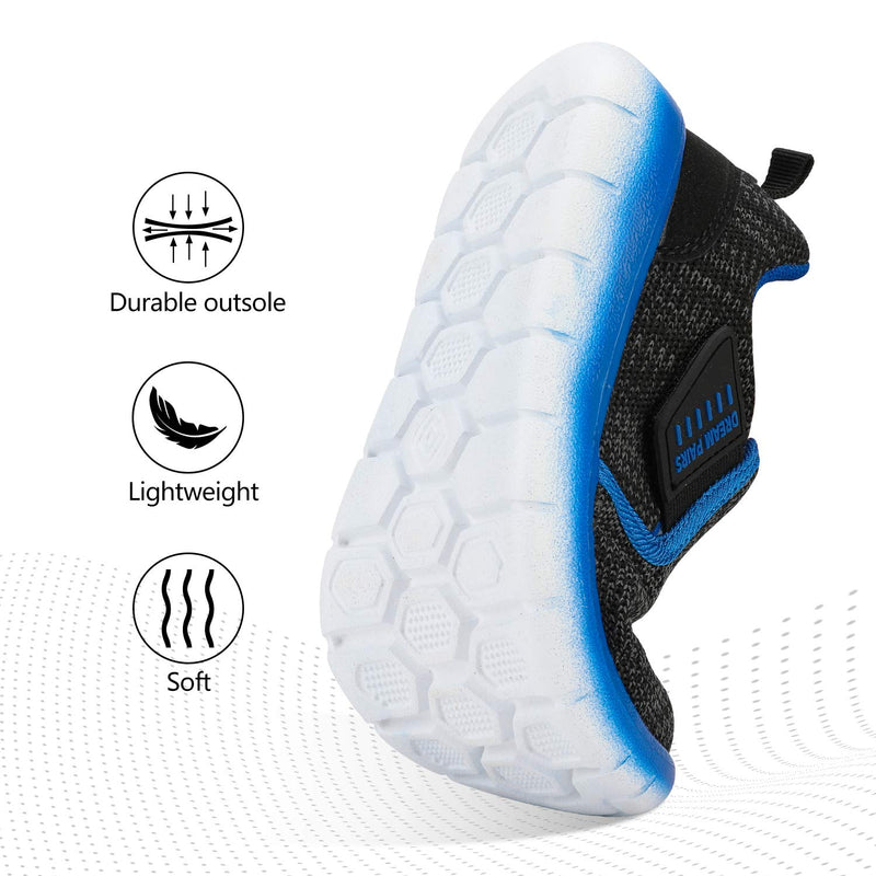 DREAM PAIRS Boys Girls Breathable Sneakers Running Shoes 6 Big Kid Black/Grey/Royal - BeesActive Australia