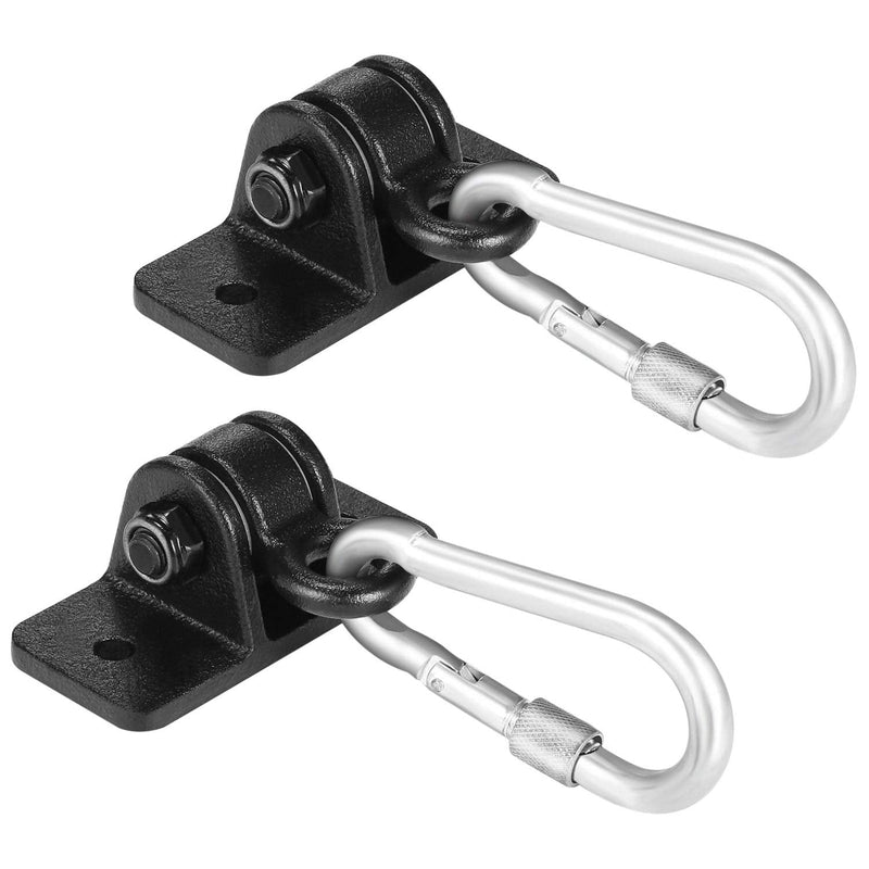 MDAIRC Swing Set Brackets, Heavy Duty Swing Hangers for Wooden Sets Playground Porch Indoor Outdoor & Hanging with Snap Hooks (2 Pack Black Swing Hook) - BeesActive Australia