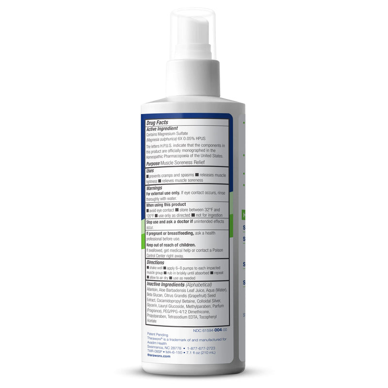 Theraworx Relief Fast-Acting Spray for Leg Cramps, Foot Cramps and Muscle Soreness, 7.1oz. - BeesActive Australia