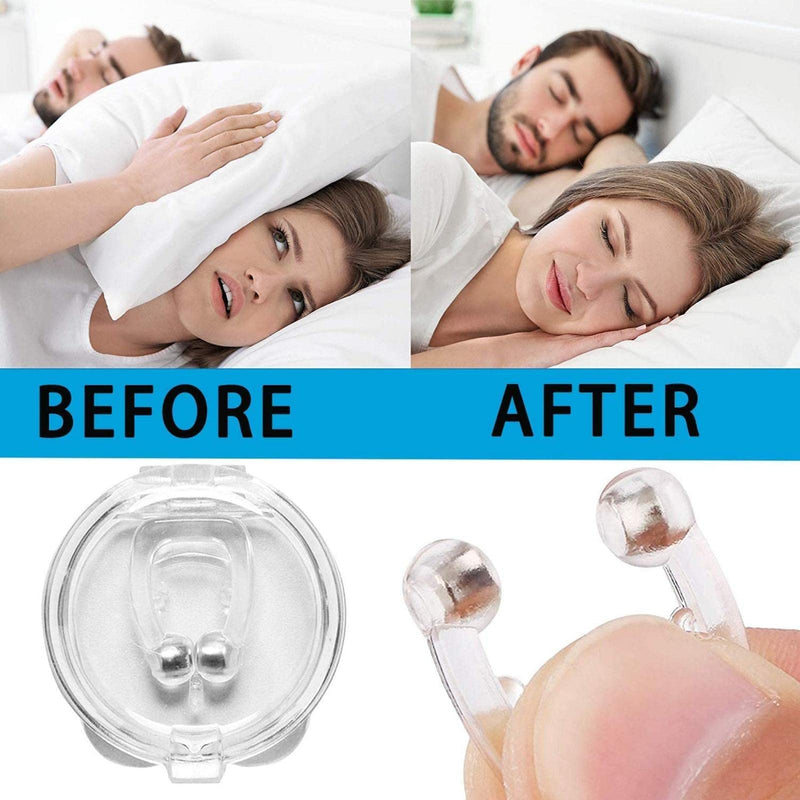 Snore Stopper, 4 Pieces Anti Snore Nose Clip Magnetic Nose Clip Against Snoring Nasal Spreader Made Of Soft Silicone,Health Sleeping Aid Equipment - BeesActive Australia