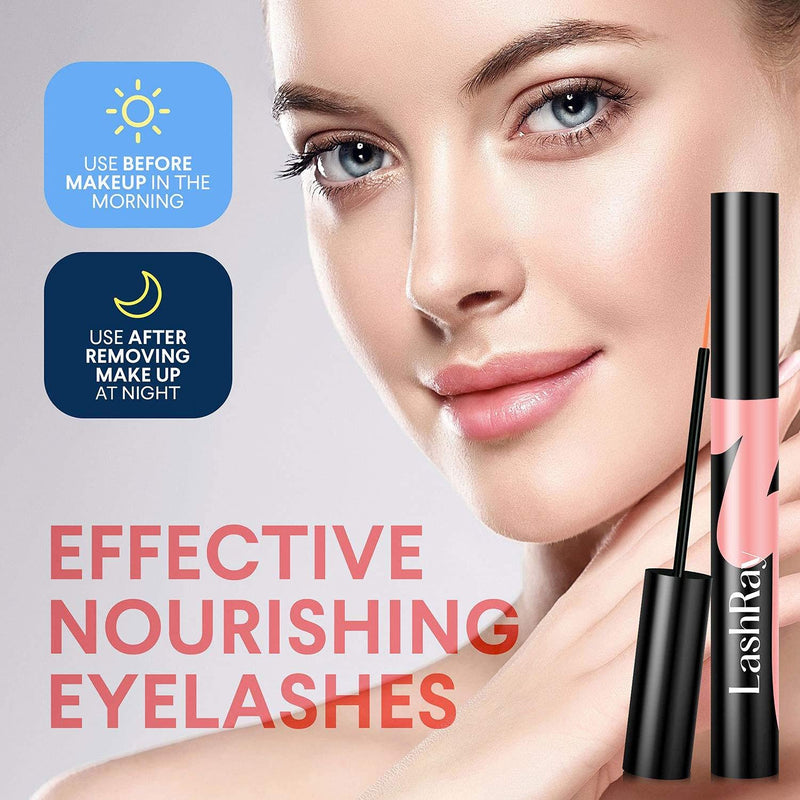 LashRay Eyelash Growth Serum and Eyebrow Enhancer, Lash boost Serum for Longer, Stronger, Healthier, Fuller, Thicker Lashes & Brows (3ML) Pink, 0.11 Fl Oz Black - BeesActive Australia