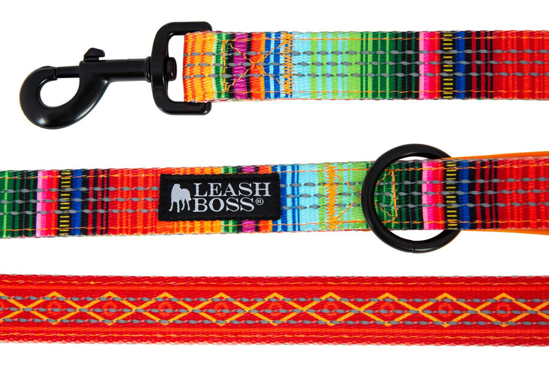 Leashboss Double Handle Dog Leash, Pattern Collection, 6Ft Reflective Dog Leash with Two Padded Handles for Large Dogs or Medium Dogs That Pull 6 Ft x 1" Wide Orange - Blanket - BeesActive Australia