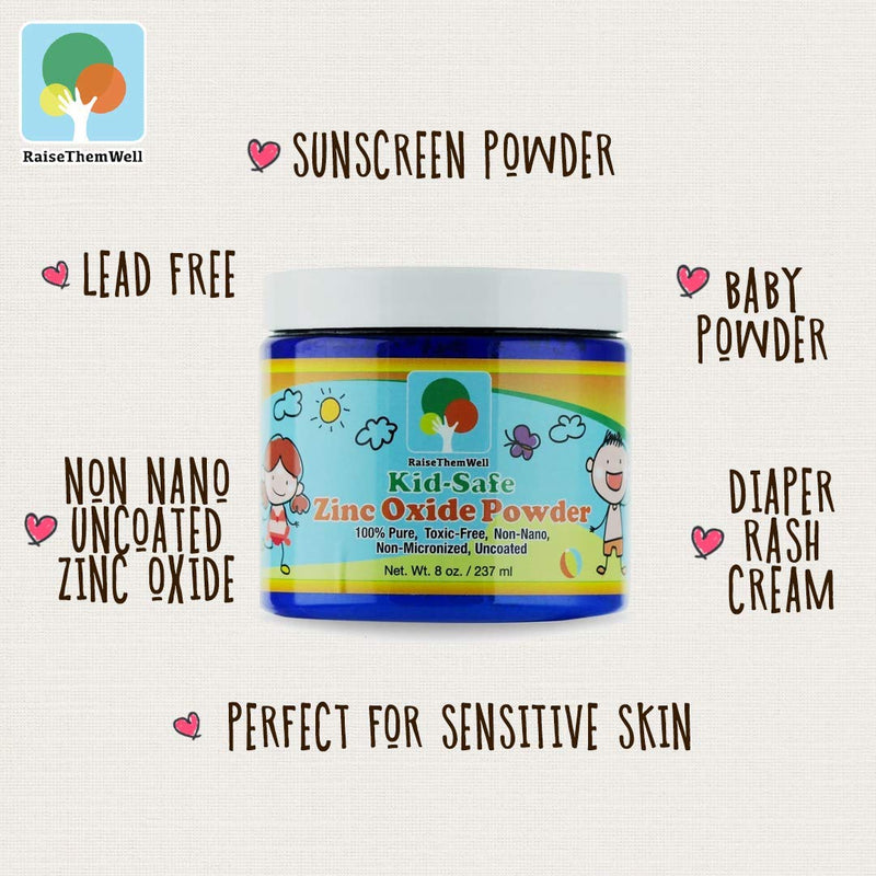 Kid-Safe Zinc Oxide Powder - Non Nano Uncoated Zinc Oxide For Use as a Baby Powder, Sunscreen Powder, Diaper Rash Powder and Cream - BeesActive Australia