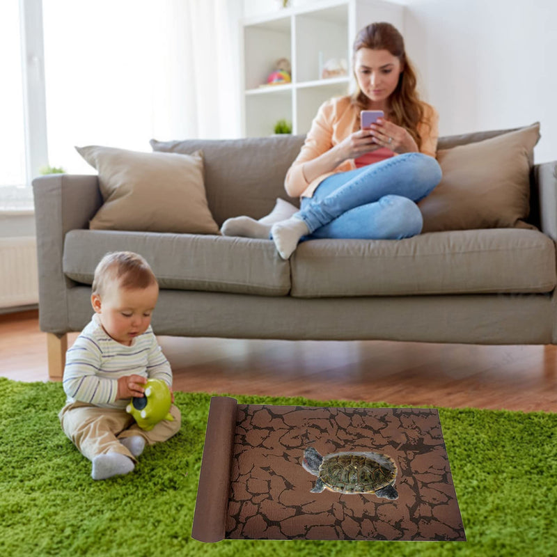 BNOSDM 23.6" x 15.7" Reptile Carpet Mat Bearded Dragon Terrarium Liner Bedding Substrate Cage for Tortoise Lizard Leopard Gecko Snake Chameleon 2PCS - BeesActive Australia