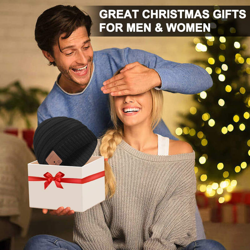 Bluetooth Beanie Novelty Headwear Christmas Stocking Stuffer Gifts for Men Women Black - BeesActive Australia