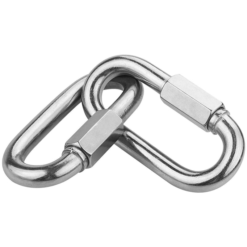 STARVAST 12mm Quick Link Oval Carabiner 2pcs M12 Stainless Steel Quick Links Chain Connector Heavy Duty Locking Carabiner for Outdoor Activities (Hooking Trailer, Swing Set) and Indoor Equipment - BeesActive Australia