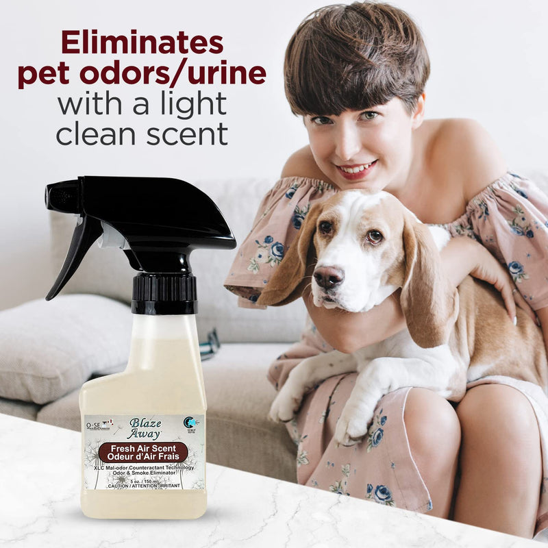 Blaze Away Commercial Air Freshener / Odor Eliminator & Smoke Neutralizer Spray - Professional Odor Removal - Cleans Strong Odors on a Molecular Level - Long Lasting Scent - 5oz Sprayer Fresh Air 5 Ounce (Pack of 1) - BeesActive Australia